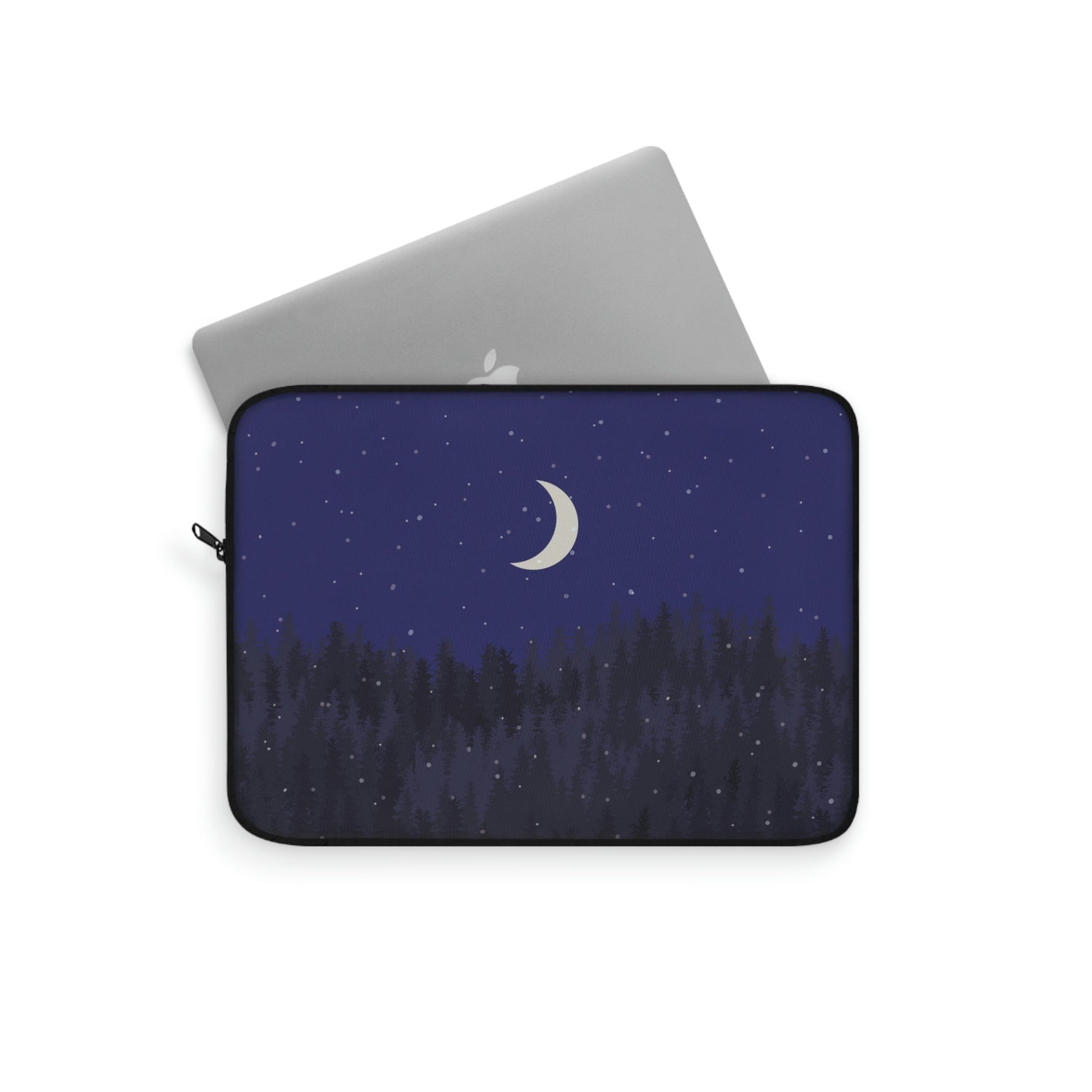 Winter Forest Moon Nature Modern Art Laptop Sleeve Ichaku [Perfect Gifts Selection]