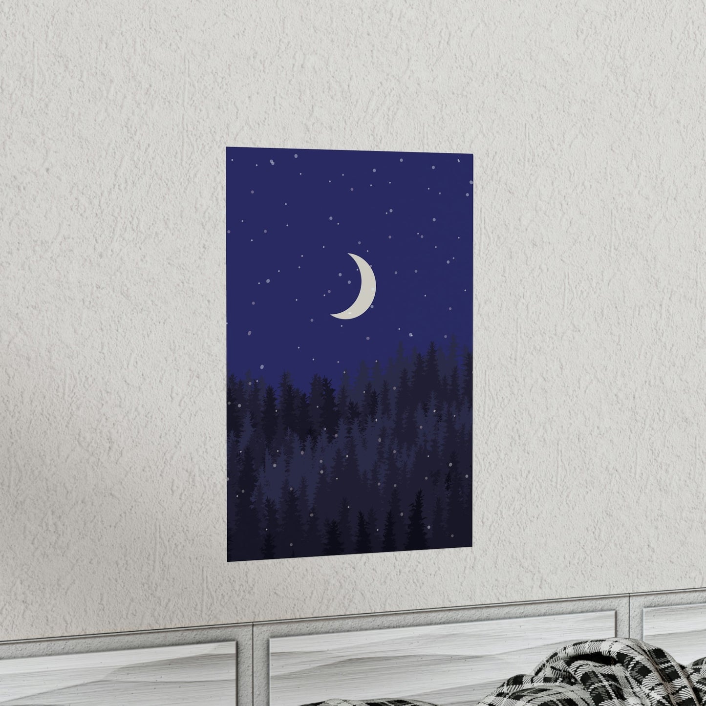 Winter Forest Moon Nature Modern Art Premium Matte Vertical Posters Ichaku [Perfect Gifts Selection]