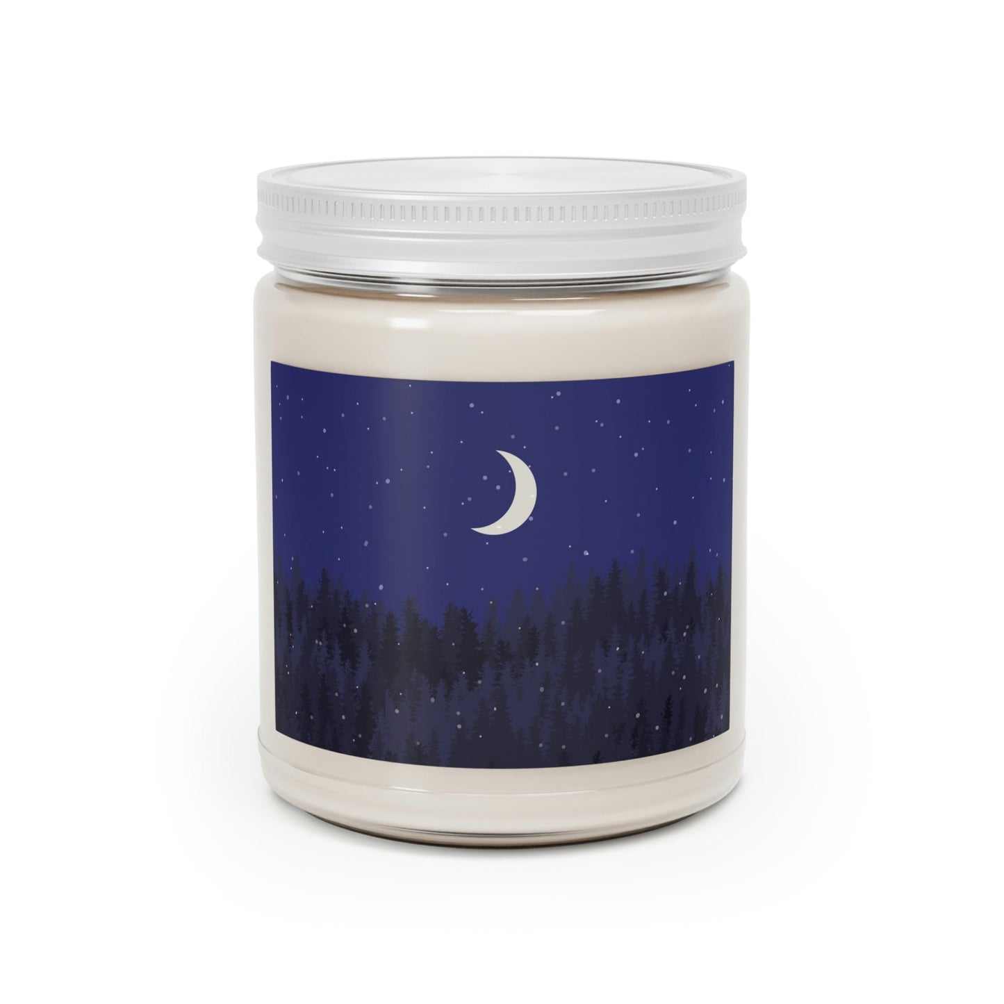 Winter Forest Moon Nature Modern Art Scented Candle Up to 60hSoy Wax 9oz Ichaku [Perfect Gifts Selection]