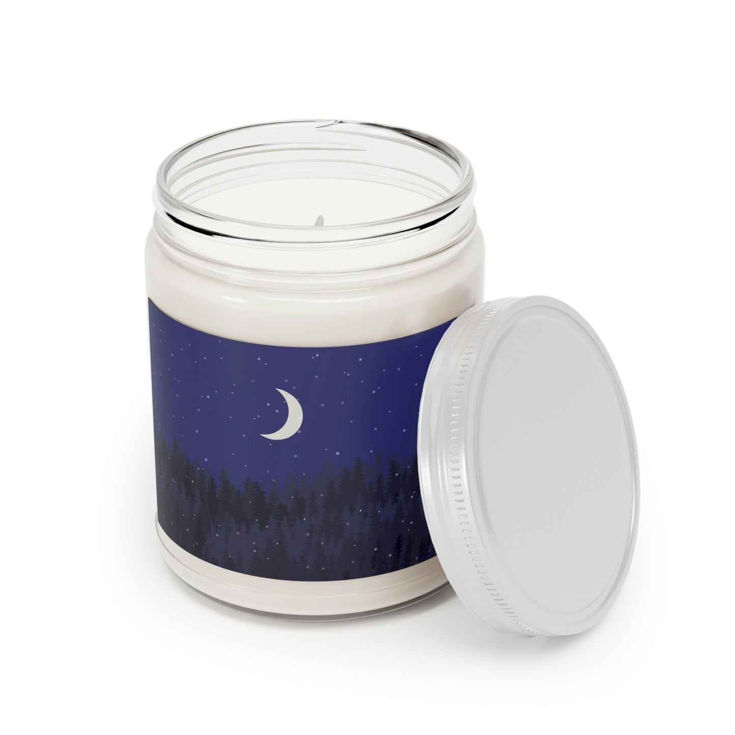 Winter Forest Moon Nature Modern Art Scented Candle Up to 60hSoy Wax 9oz Ichaku [Perfect Gifts Selection]