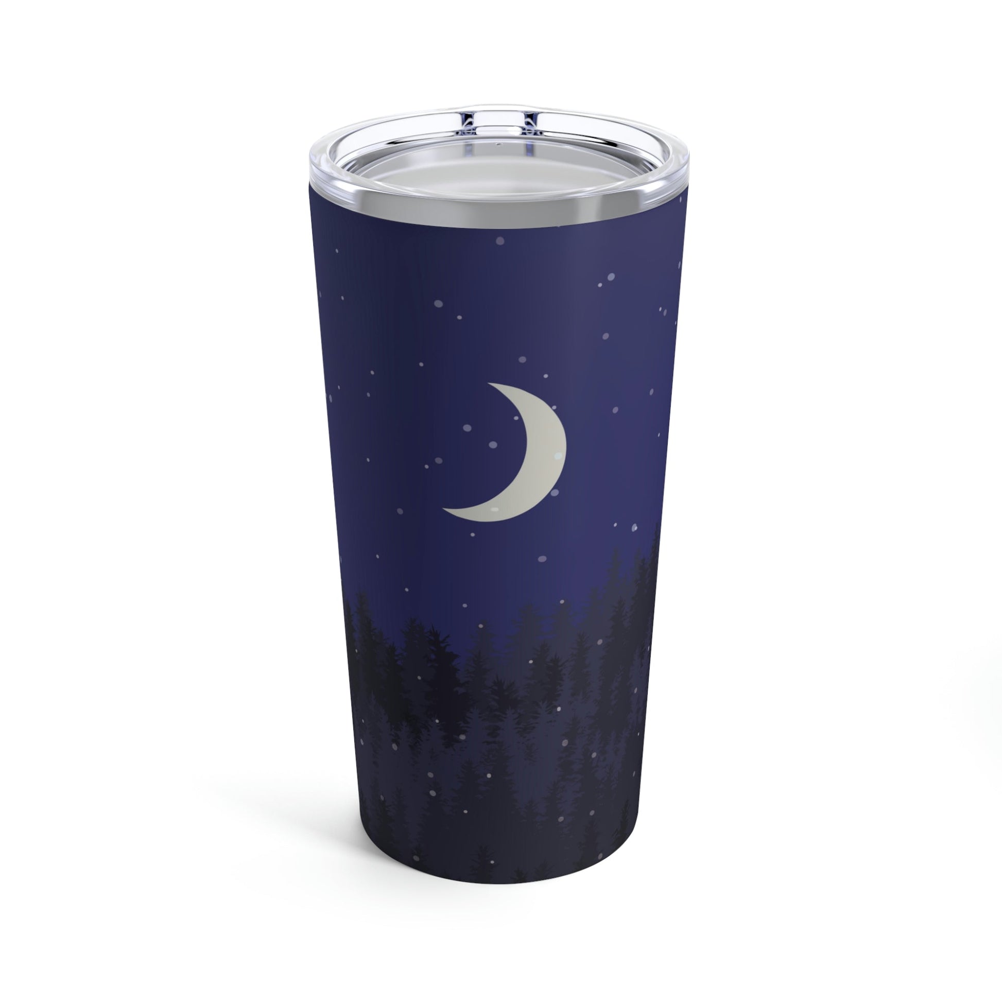 Winter Forest Moon Nature Modern Art Stainless Steel Hot or Cold Vacuum Tumbler 20oz Ichaku [Perfect Gifts Selection]