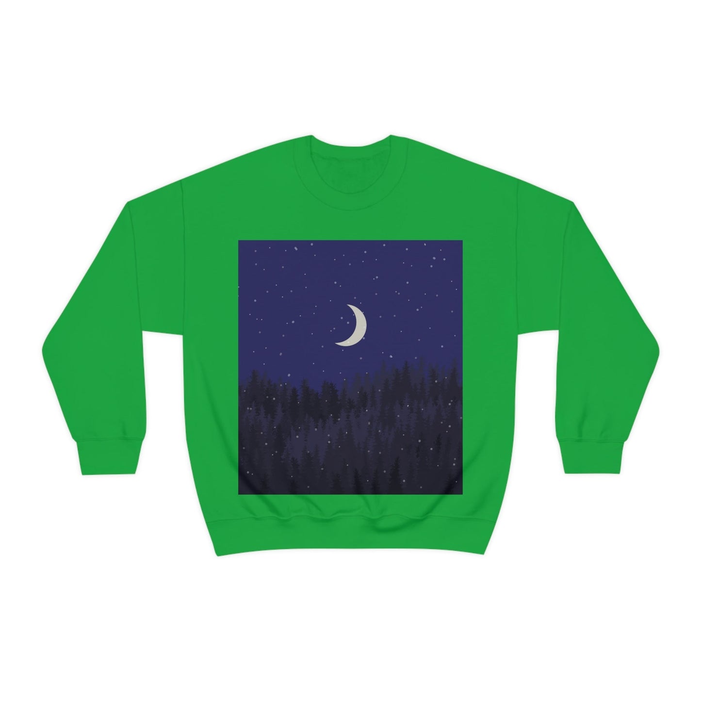 Winter Forest Moon Nature Modern Art Unisex Heavy Blend™ Crewneck Sweatshirt Ichaku [Perfect Gifts Selection]