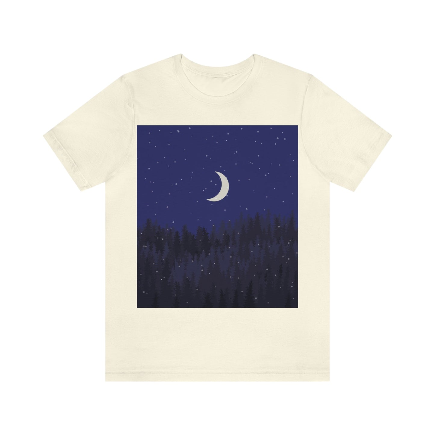 Winter Forest Moon Nature Modern Art Unisex Jersey Short Sleeve T-Shirt Ichaku [Perfect Gifts Selection]