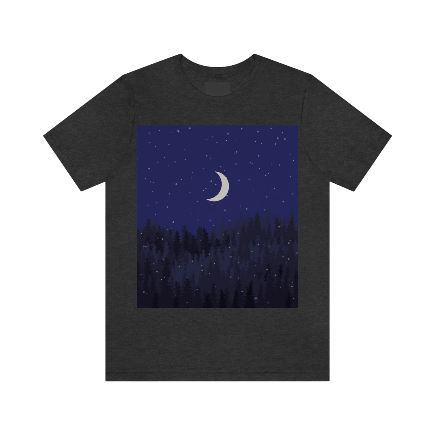 Winter Forest Moon Nature Modern Art Unisex Jersey Short Sleeve T-Shirt Ichaku [Perfect Gifts Selection]