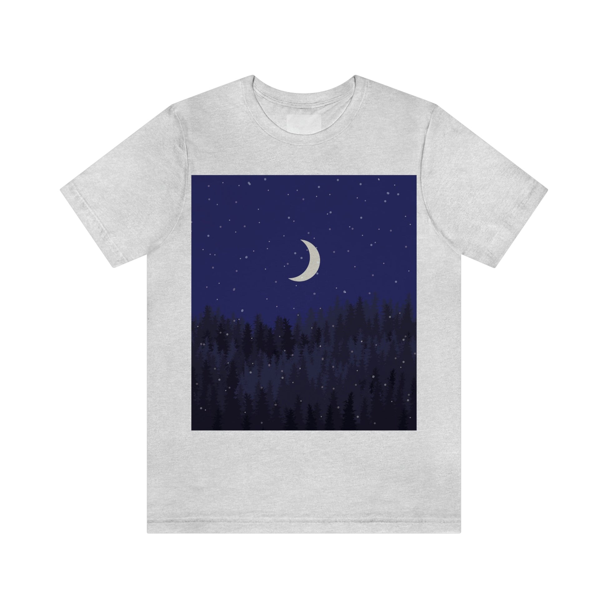 Winter Forest Moon Nature Modern Art Unisex Jersey Short Sleeve T-Shirt Ichaku [Perfect Gifts Selection]