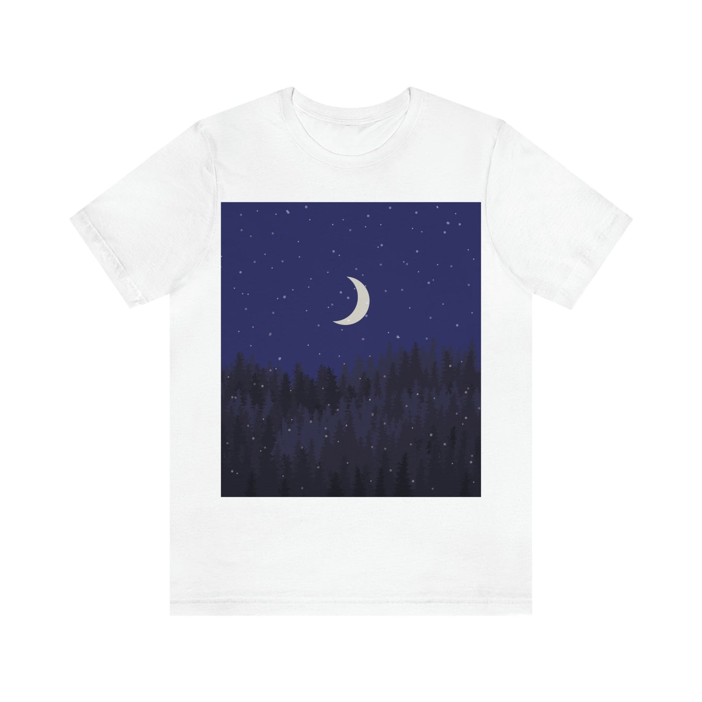 Winter Forest Moon Nature Modern Art Unisex Jersey Short Sleeve T-Shirt Ichaku [Perfect Gifts Selection]