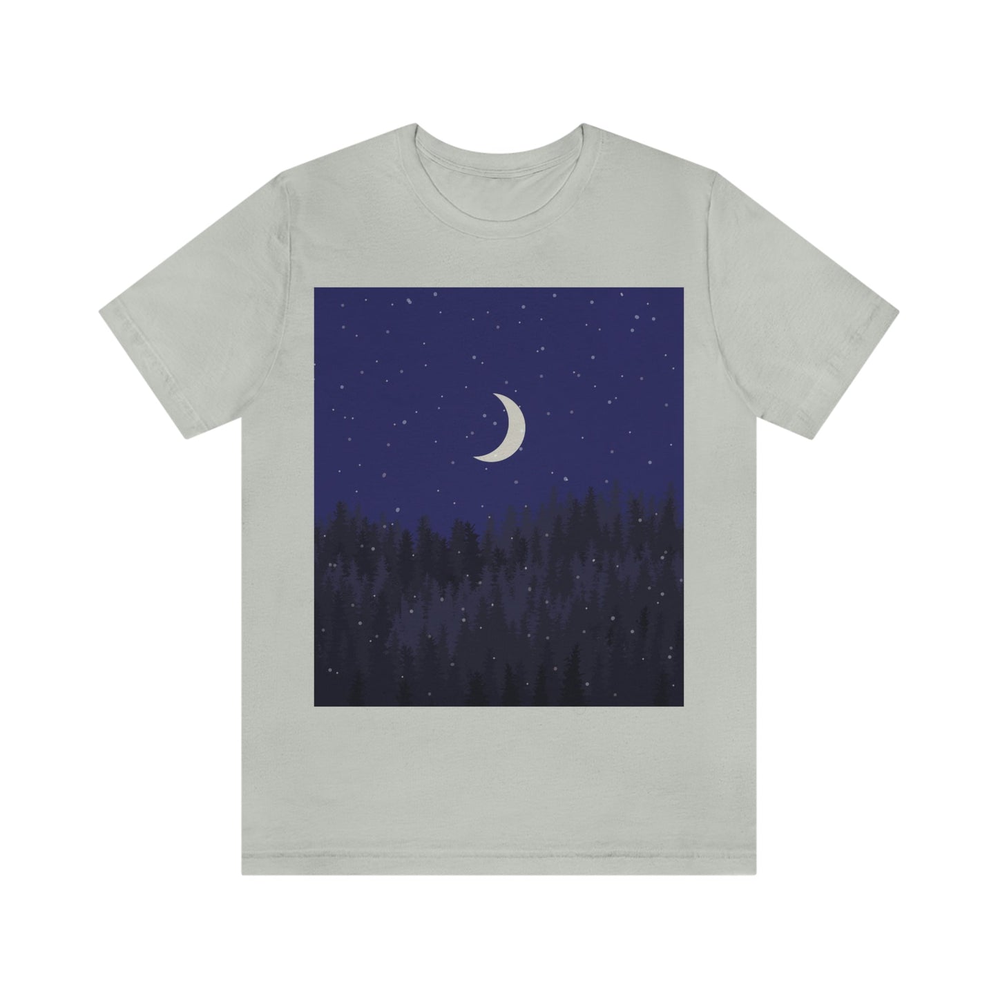 Winter Forest Moon Nature Modern Art Unisex Jersey Short Sleeve T-Shirt Ichaku [Perfect Gifts Selection]