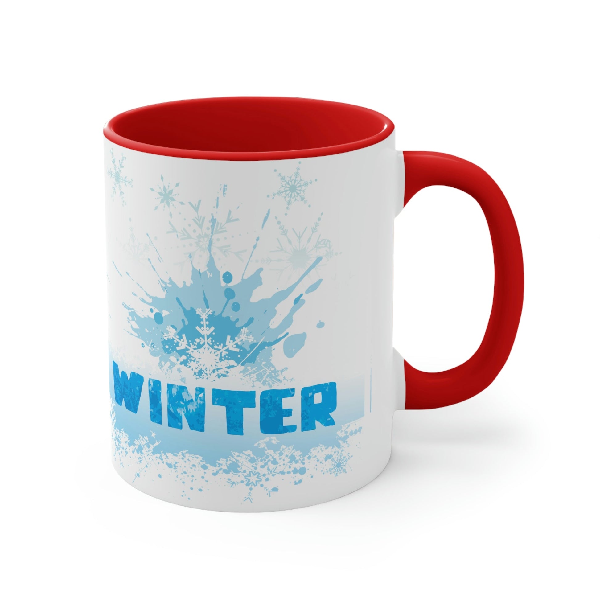 Winter Frost Snowflake Blue Slogan Classic Accent Coffee Mug 11oz Ichaku [Perfect Gifts Selection]
