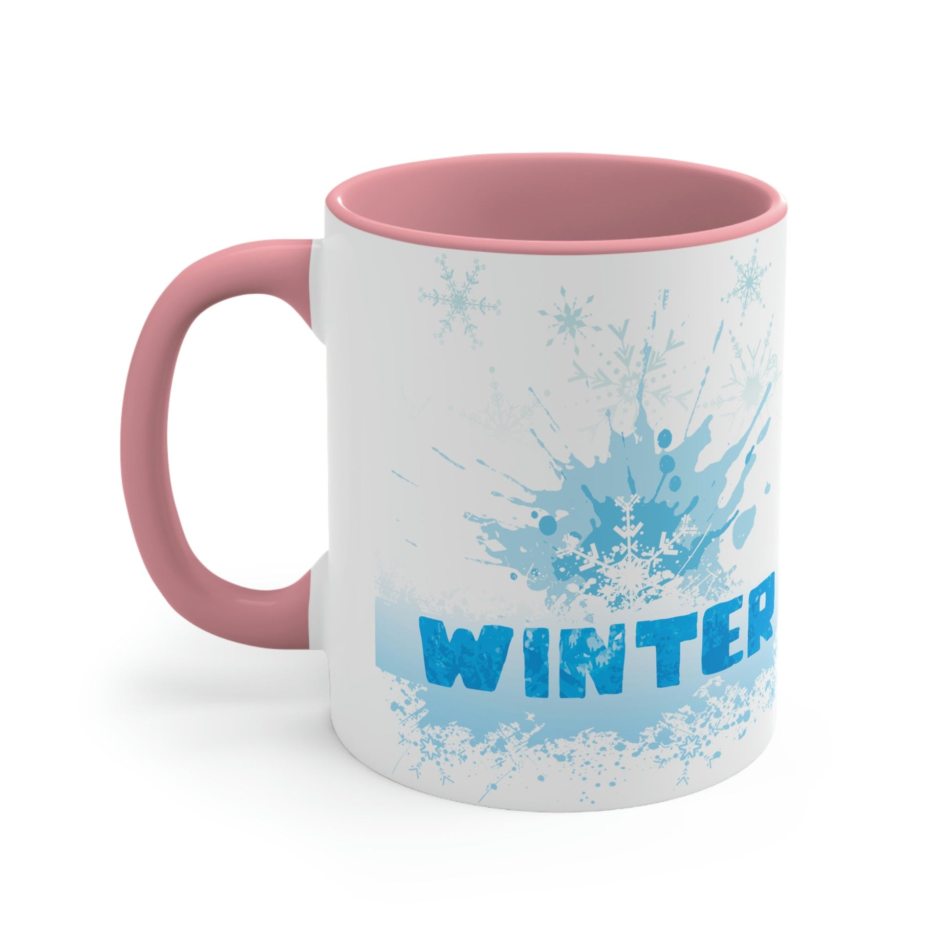 Winter Frost Snowflake Blue Slogan Classic Accent Coffee Mug 11oz Ichaku [Perfect Gifts Selection]