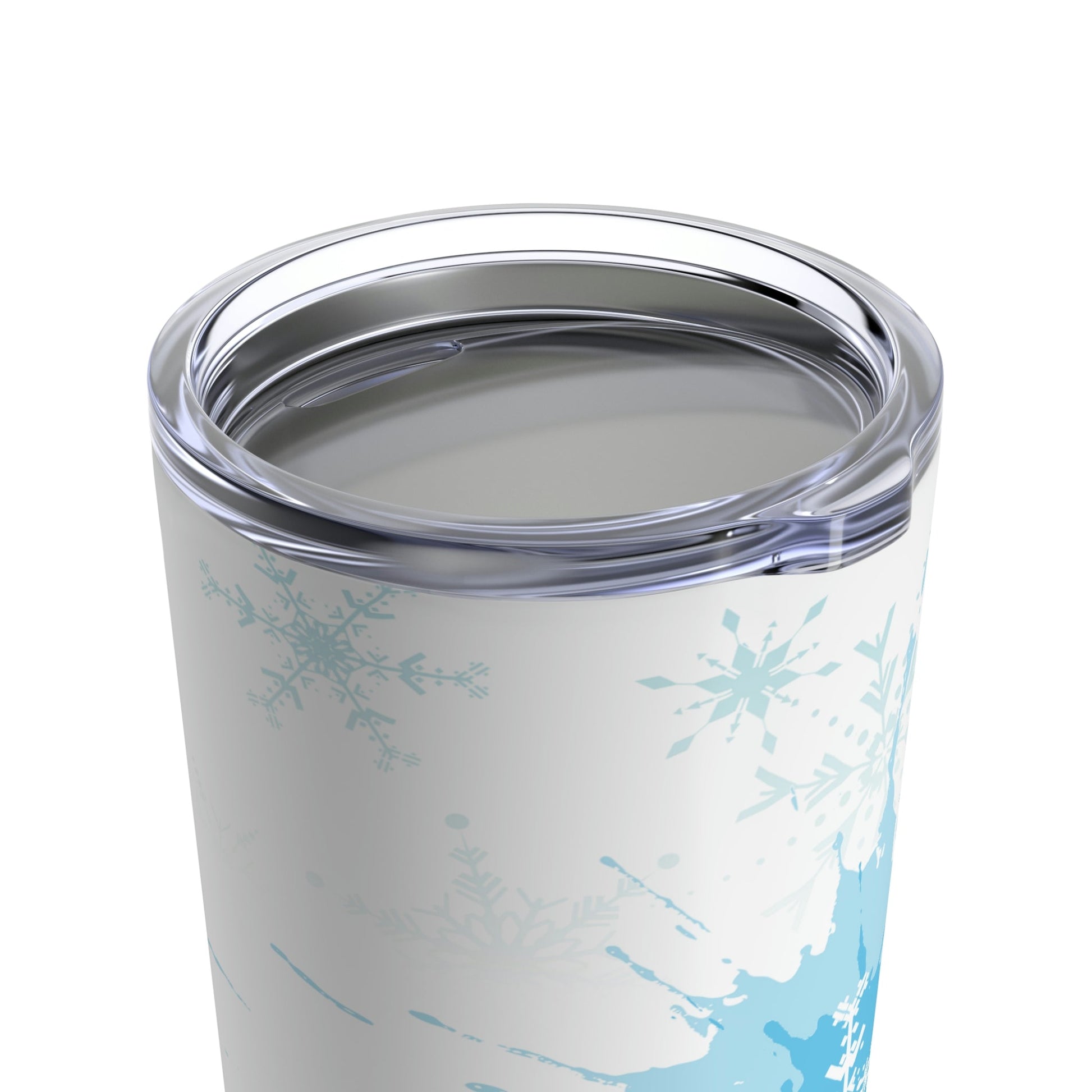 Winter Frost Snowflake Blue Slogan Stainless Steel Hot or Cold Vacuum Tumbler 20oz Ichaku [Perfect Gifts Selection]