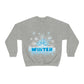 Winter Frost Snowflake Blue Slogan Unisex Heavy Blend™ Crewneck Sweatshirt Ichaku [Perfect Gifts Selection]