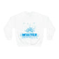 Winter Frost Snowflake Blue Slogan Unisex Heavy Blend™ Crewneck Sweatshirt Ichaku [Perfect Gifts Selection]