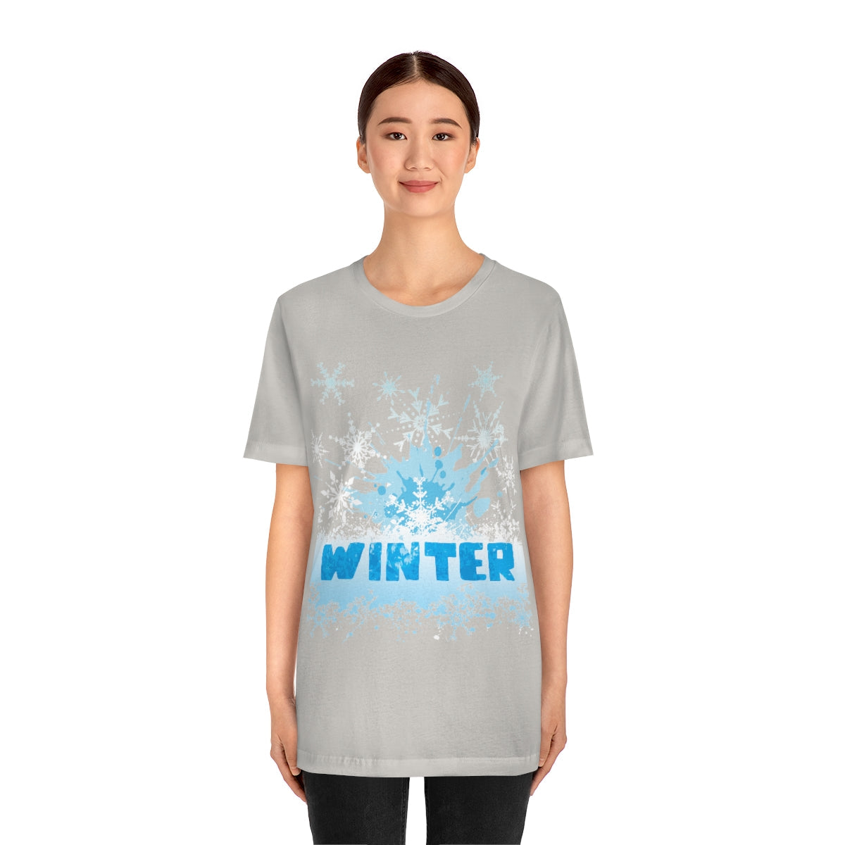 Winter Frost Snowflake Blue Slogan Unisex Jersey Short Sleeve T-Shirt Ichaku [Perfect Gifts Selection]