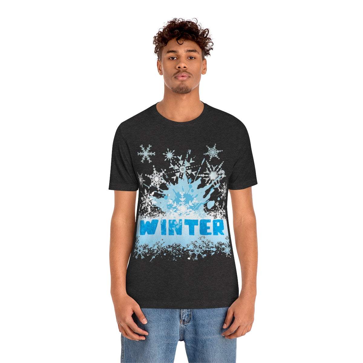 Winter Frost Snowflake Blue Slogan Unisex Jersey Short Sleeve T-Shirt Ichaku [Perfect Gifts Selection]