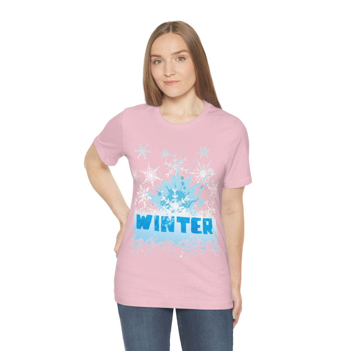 Winter Frost Snowflake Blue Slogan Unisex Jersey Short Sleeve T-Shirt Ichaku [Perfect Gifts Selection]