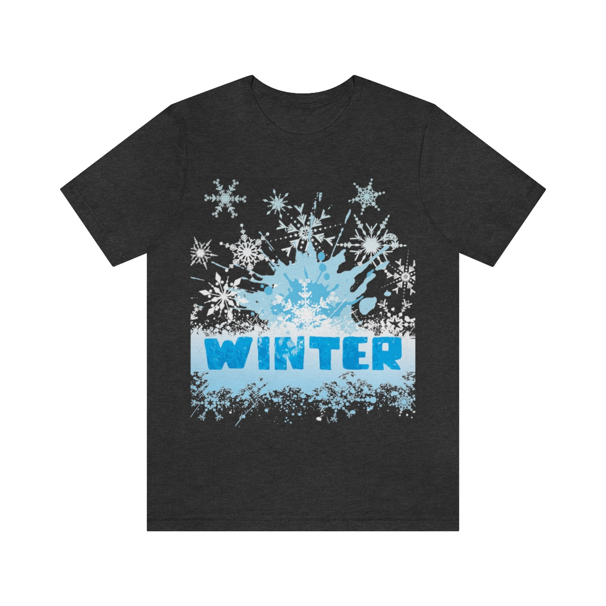 Winter Frost Snowflake Blue Slogan Unisex Jersey Short Sleeve T-Shirt Ichaku [Perfect Gifts Selection]