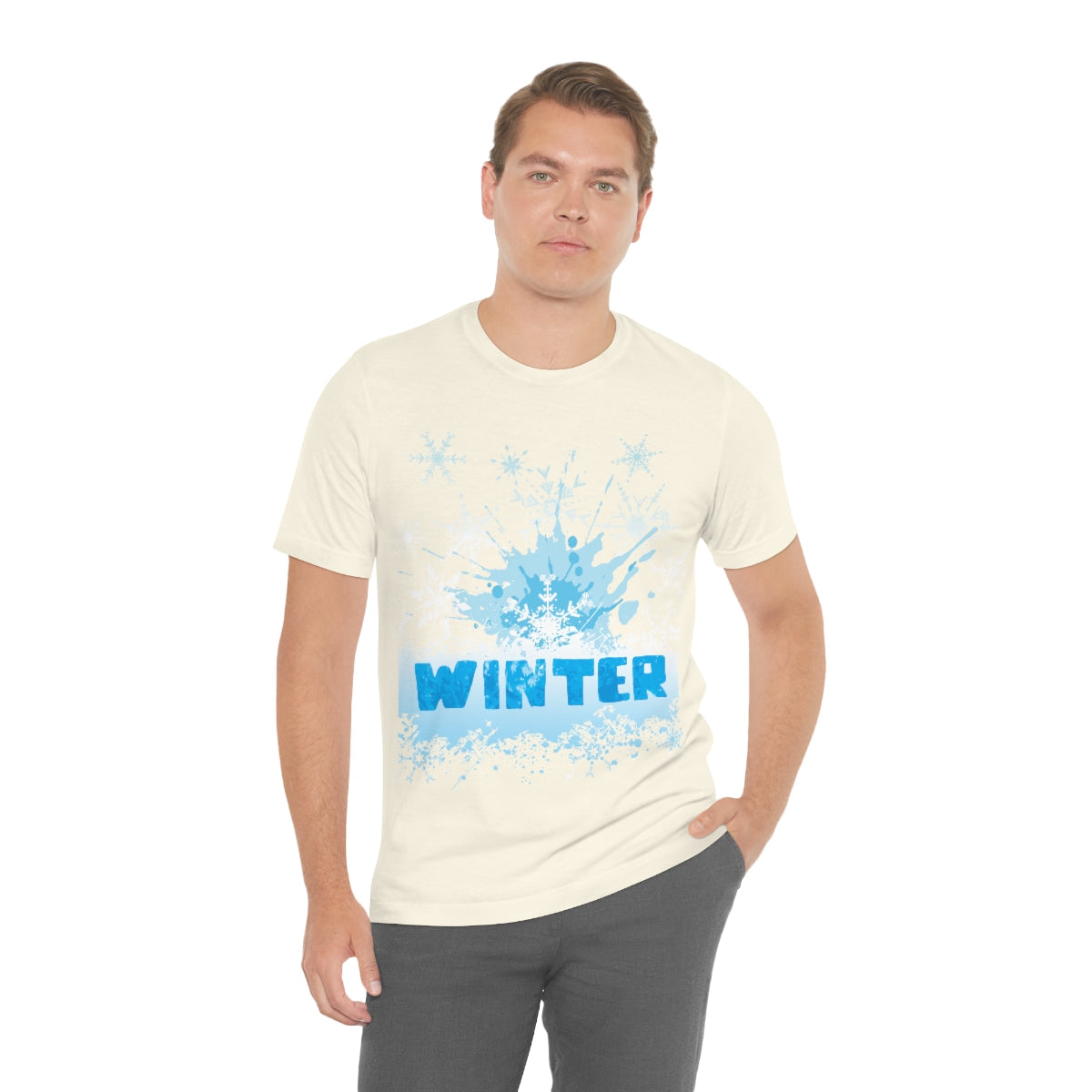 Winter Frost Snowflake Blue Slogan Unisex Jersey Short Sleeve T-Shirt Ichaku [Perfect Gifts Selection]