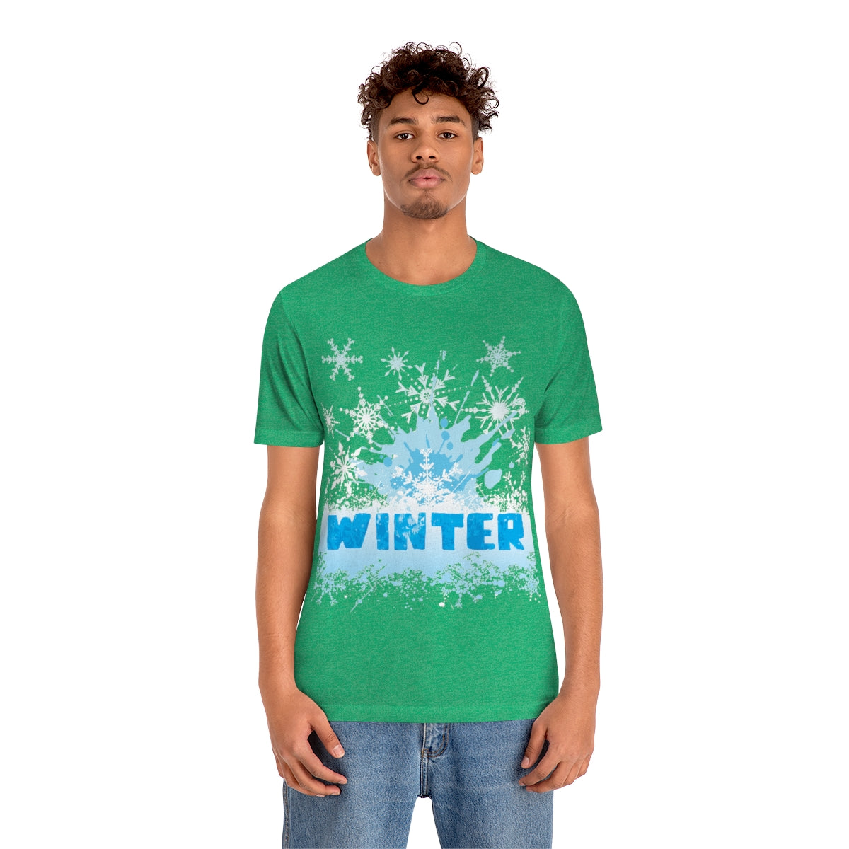 Winter Frost Snowflake Blue Slogan Unisex Jersey Short Sleeve T-Shirt Ichaku [Perfect Gifts Selection]