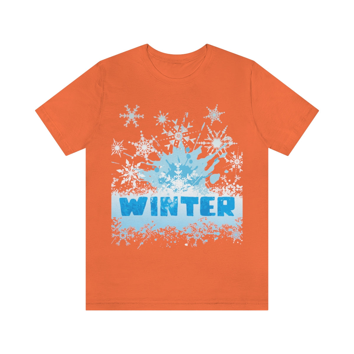 Winter Frost Snowflake Blue Slogan Unisex Jersey Short Sleeve T-Shirt Ichaku [Perfect Gifts Selection]