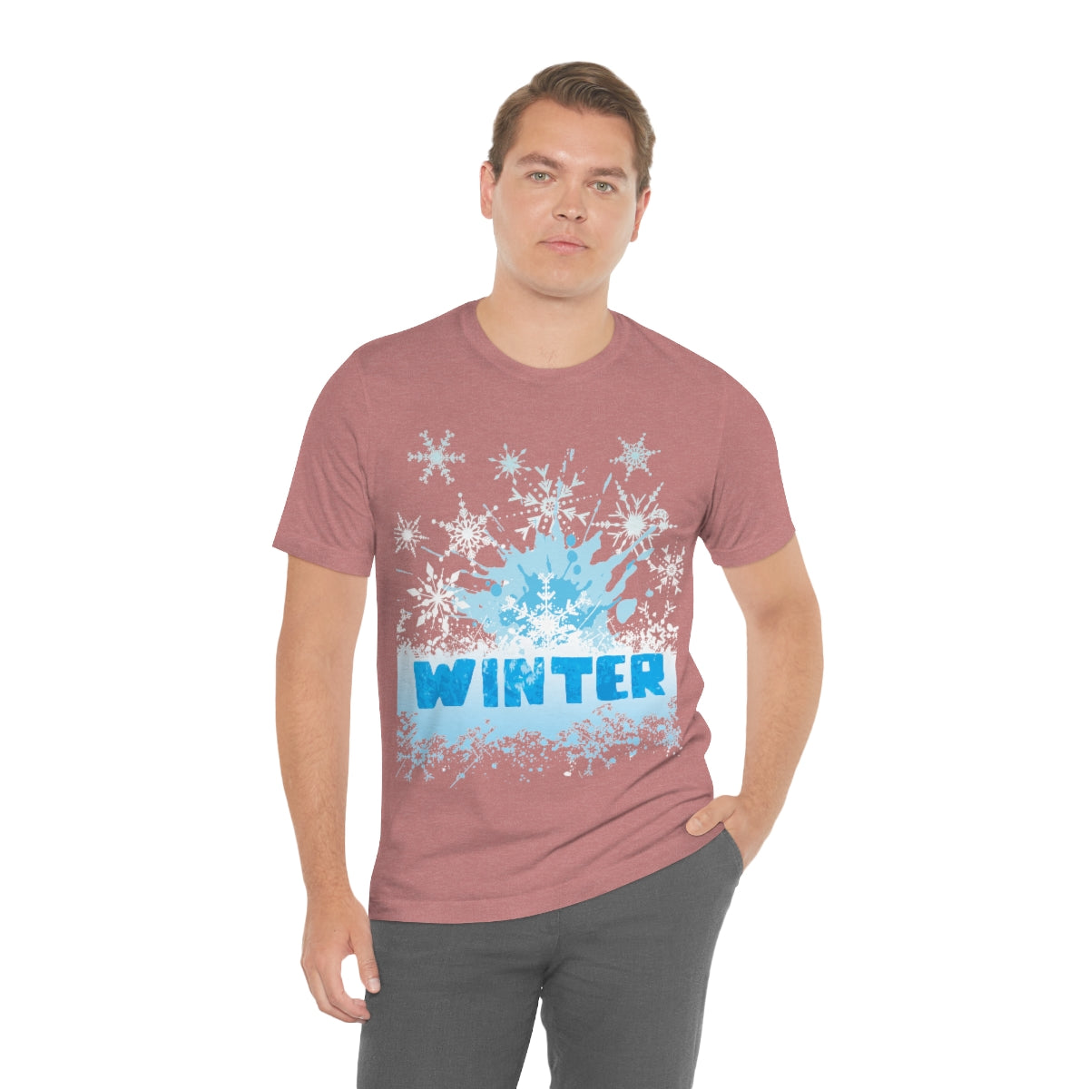 Winter Frost Snowflake Blue Slogan Unisex Jersey Short Sleeve T-Shirt Ichaku [Perfect Gifts Selection]