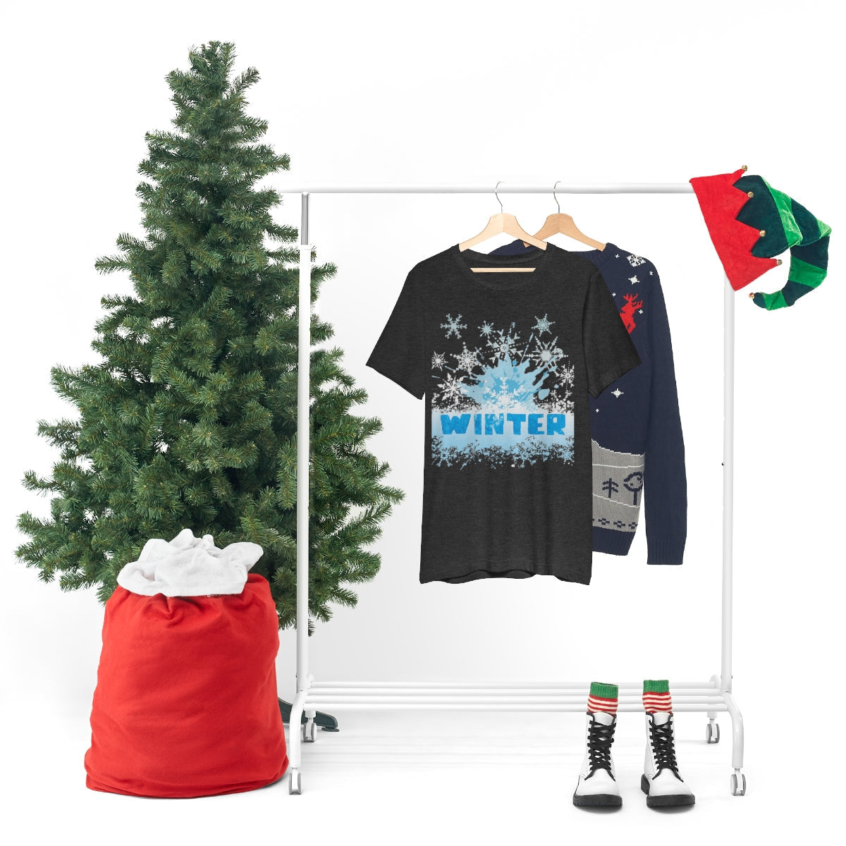 Winter Frost Snowflake Blue Slogan Unisex Jersey Short Sleeve T-Shirt Ichaku [Perfect Gifts Selection]