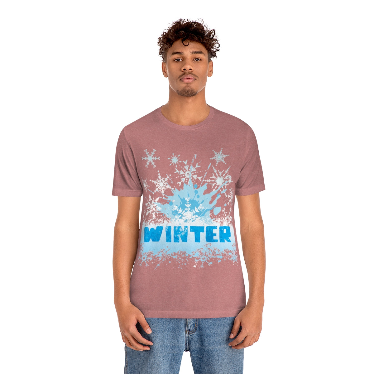 Winter Frost Snowflake Blue Slogan Unisex Jersey Short Sleeve T-Shirt Ichaku [Perfect Gifts Selection]