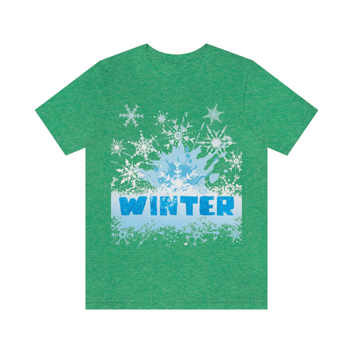 Winter Frost Snowflake Blue Slogan Unisex Jersey Short Sleeve T-Shirt Ichaku [Perfect Gifts Selection]