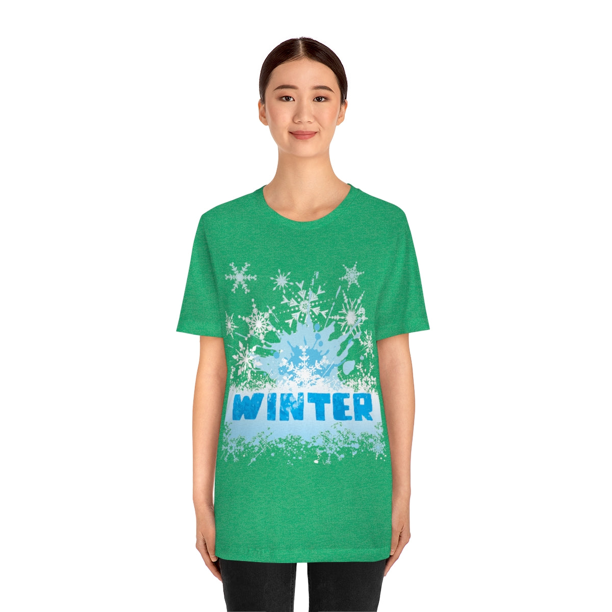 Winter Frost Snowflake Blue Slogan Unisex Jersey Short Sleeve T-Shirt Ichaku [Perfect Gifts Selection]