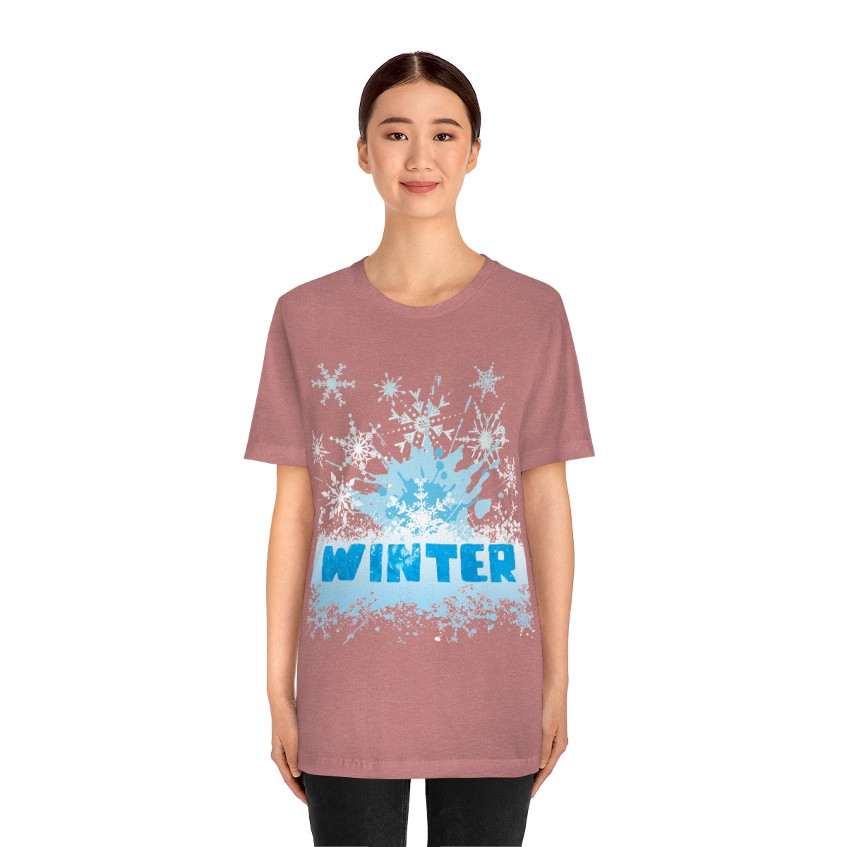 Winter Frost Snowflake Blue Slogan Unisex Jersey Short Sleeve T-Shirt Ichaku [Perfect Gifts Selection]