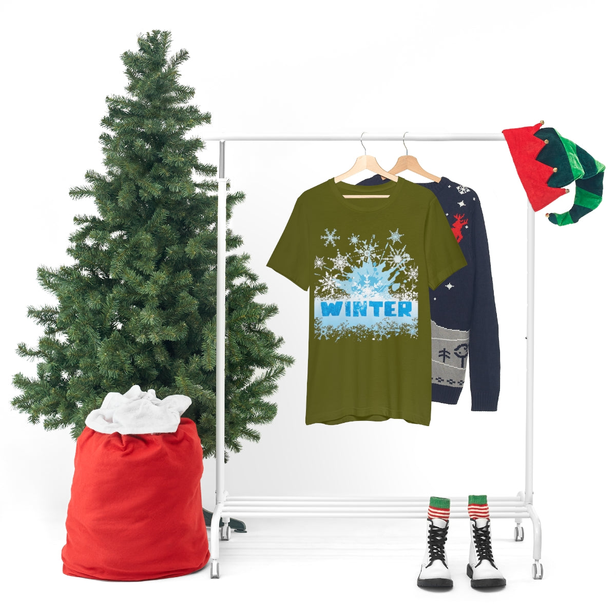 Winter Frost Snowflake Blue Slogan Unisex Jersey Short Sleeve T-Shirt Ichaku [Perfect Gifts Selection]