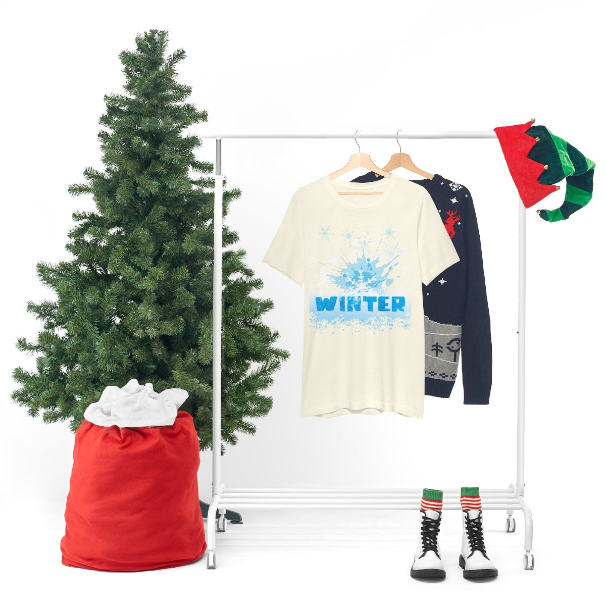 Winter Frost Snowflake Blue Slogan Unisex Jersey Short Sleeve T-Shirt Ichaku [Perfect Gifts Selection]