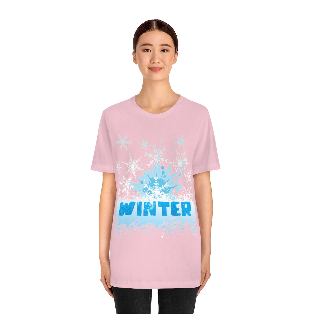 Winter Frost Snowflake Blue Slogan Unisex Jersey Short Sleeve T-Shirt Ichaku [Perfect Gifts Selection]