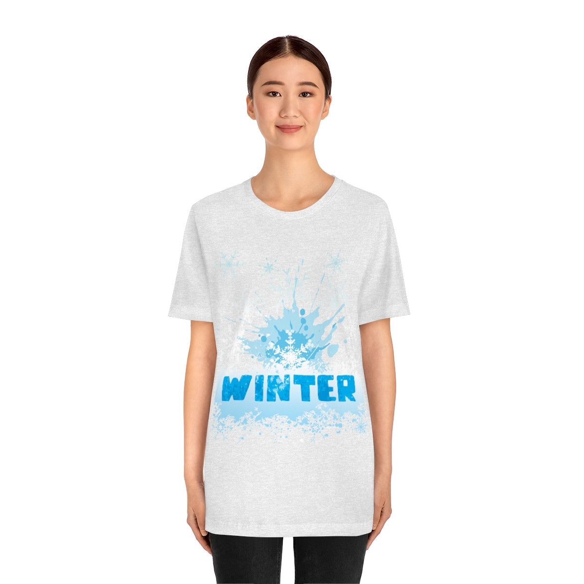 Winter Frost Snowflake Blue Slogan Unisex Jersey Short Sleeve T-Shirt Ichaku [Perfect Gifts Selection]