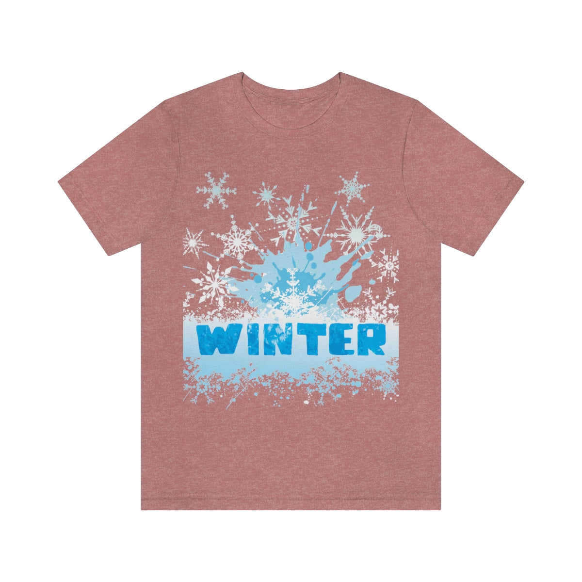 Winter Frost Snowflake Blue Slogan Unisex Jersey Short Sleeve T-Shirt Ichaku [Perfect Gifts Selection]