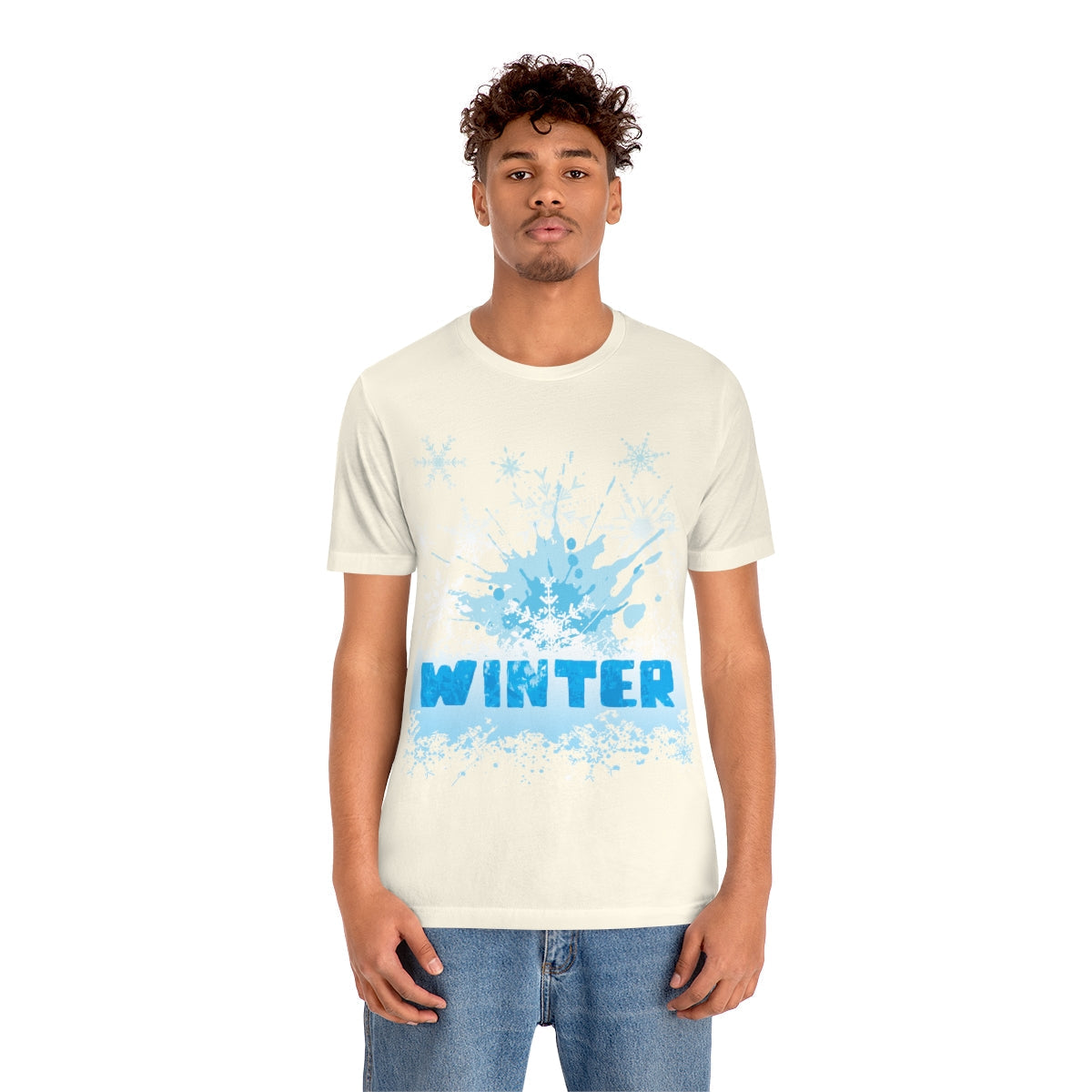 Winter Frost Snowflake Blue Slogan Unisex Jersey Short Sleeve T-Shirt Ichaku [Perfect Gifts Selection]