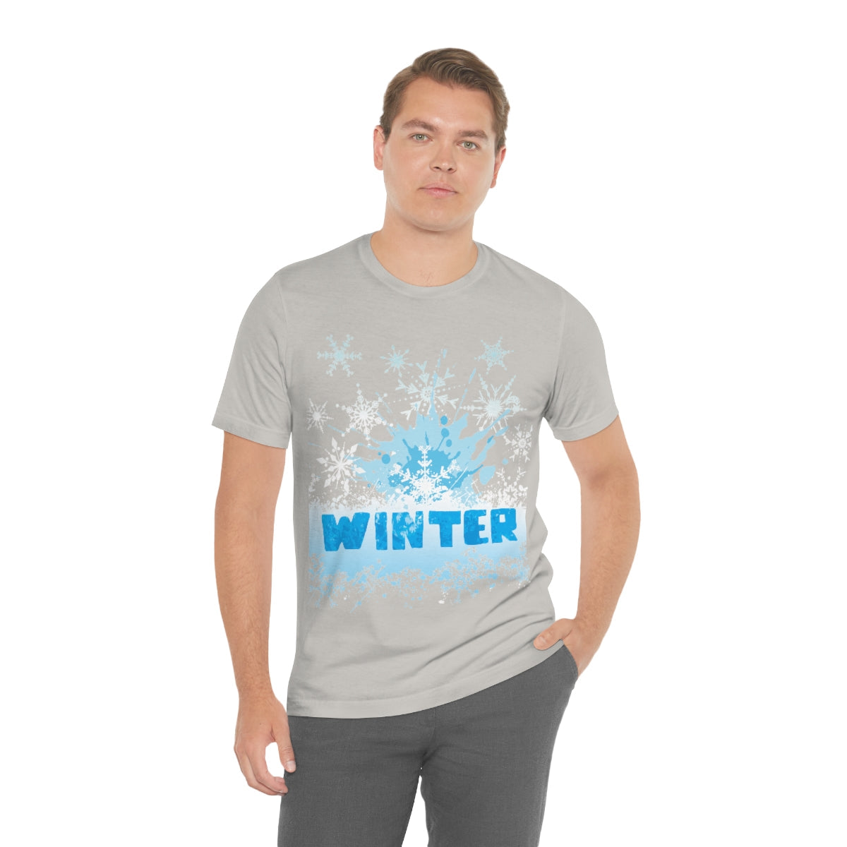 Winter Frost Snowflake Blue Slogan Unisex Jersey Short Sleeve T-Shirt Ichaku [Perfect Gifts Selection]