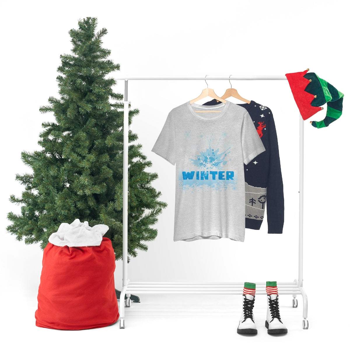 Winter Frost Snowflake Blue Slogan Unisex Jersey Short Sleeve T-Shirt Ichaku [Perfect Gifts Selection]