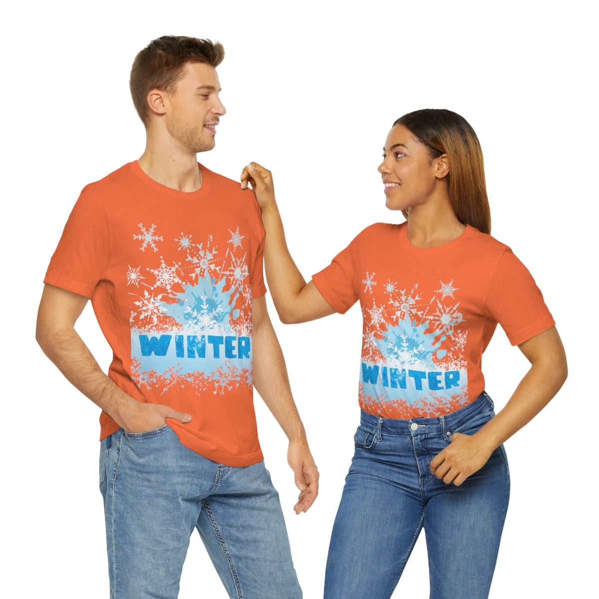 Winter Frost Snowflake Blue Slogan Unisex Jersey Short Sleeve T-Shirt Ichaku [Perfect Gifts Selection]