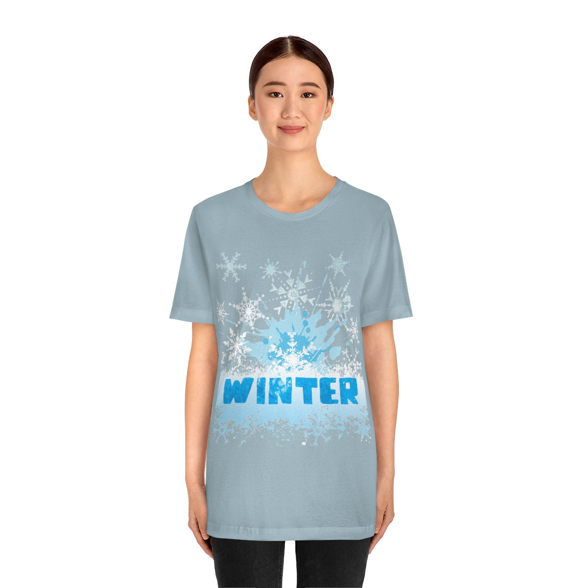 Winter Frost Snowflake Blue Slogan Unisex Jersey Short Sleeve T-Shirt Ichaku [Perfect Gifts Selection]