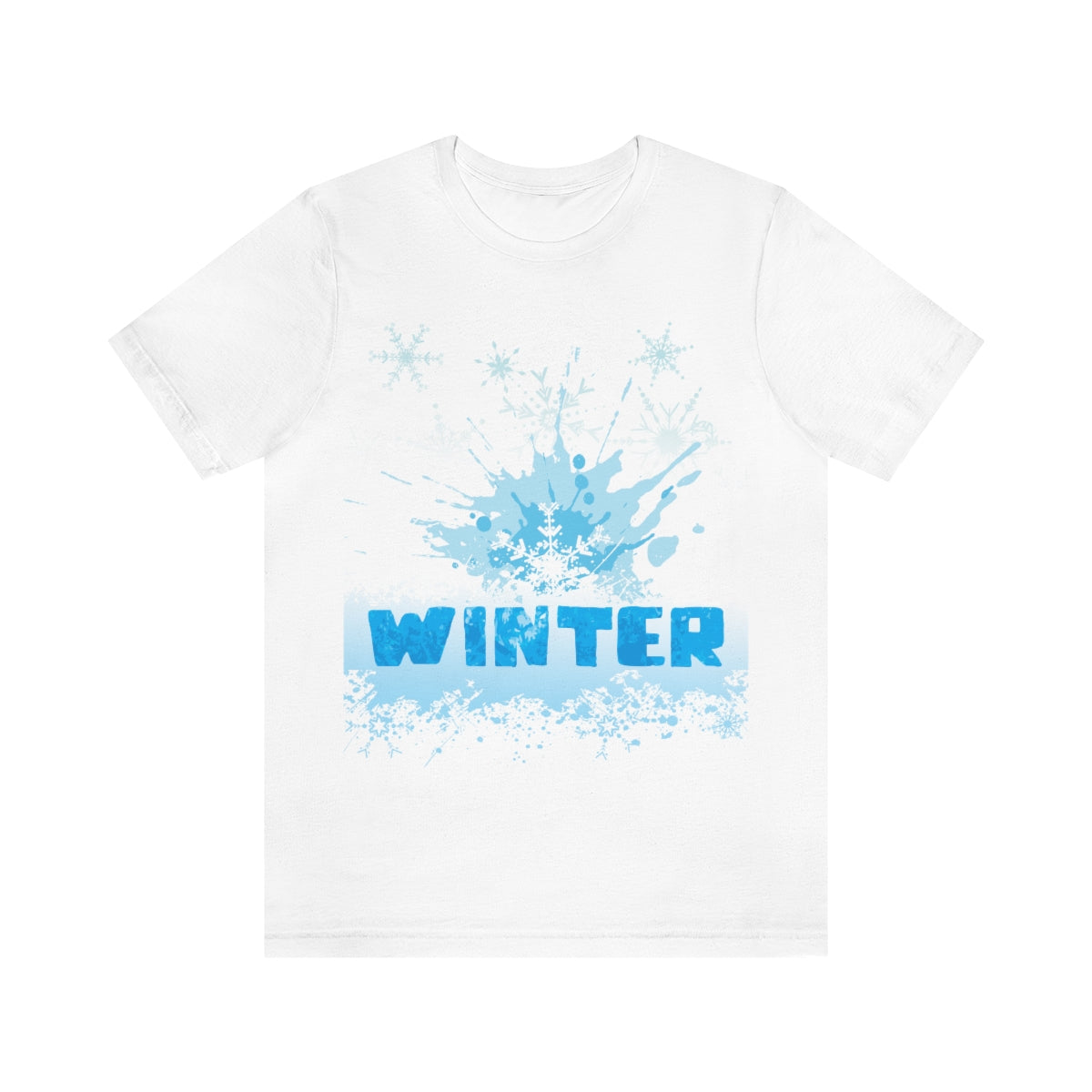 Winter Frost Snowflake Blue Slogan Unisex Jersey Short Sleeve T-Shirt Ichaku [Perfect Gifts Selection]