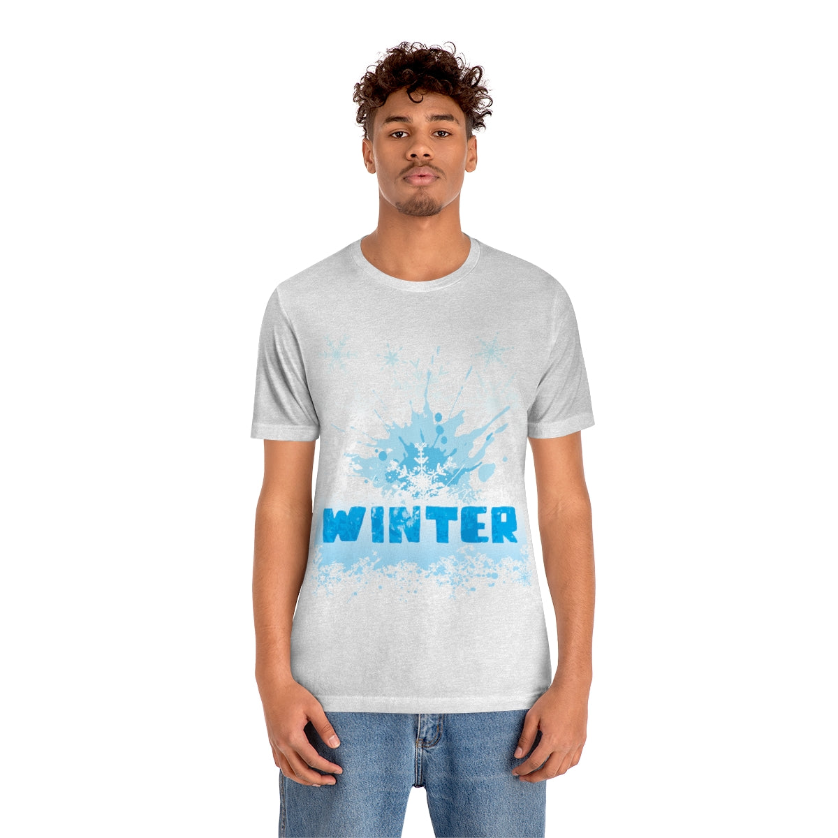 Winter Frost Snowflake Blue Slogan Unisex Jersey Short Sleeve T-Shirt Ichaku [Perfect Gifts Selection]