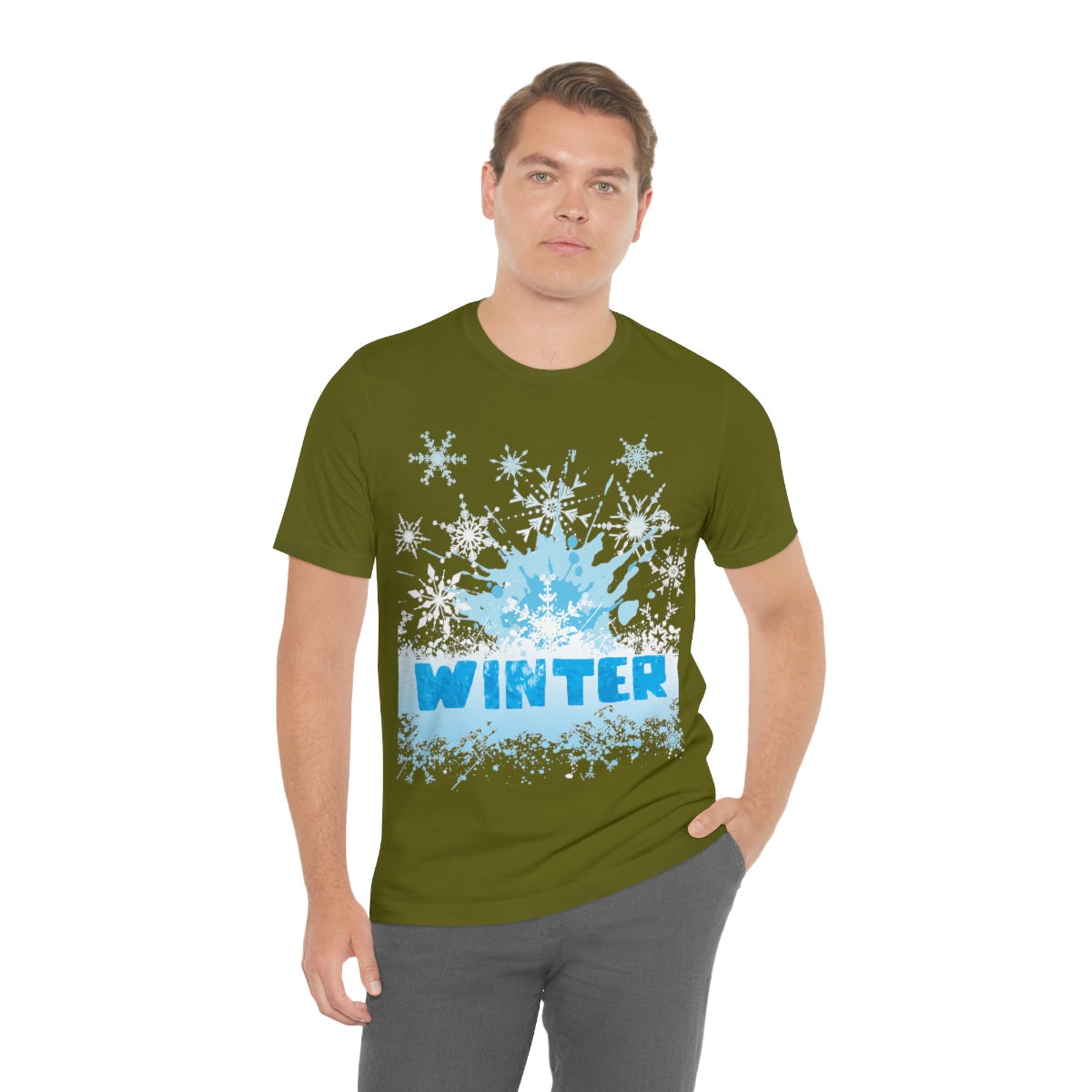 Winter Frost Snowflake Blue Slogan Unisex Jersey Short Sleeve T-Shirt Ichaku [Perfect Gifts Selection]