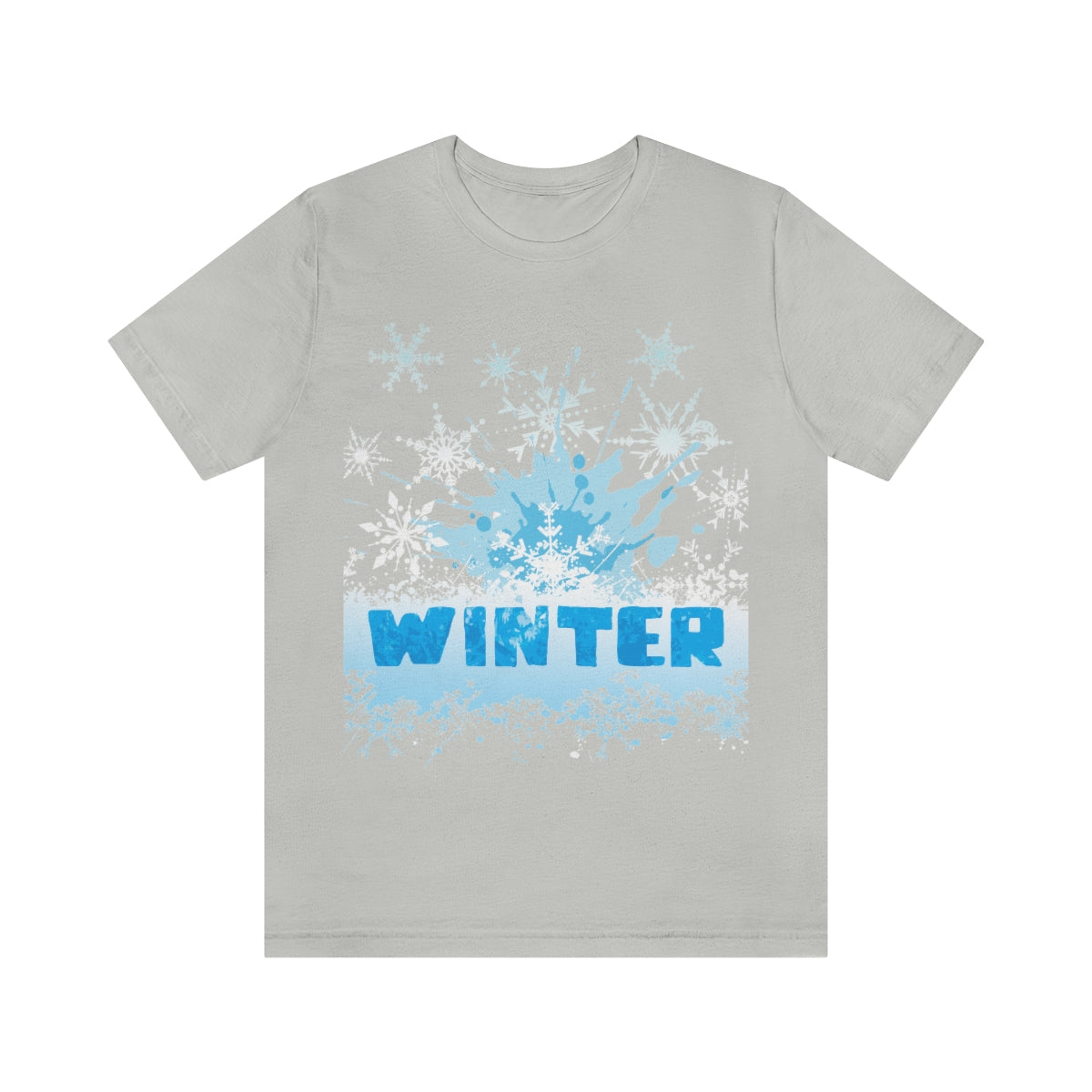 Winter Frost Snowflake Blue Slogan Unisex Jersey Short Sleeve T-Shirt Ichaku [Perfect Gifts Selection]