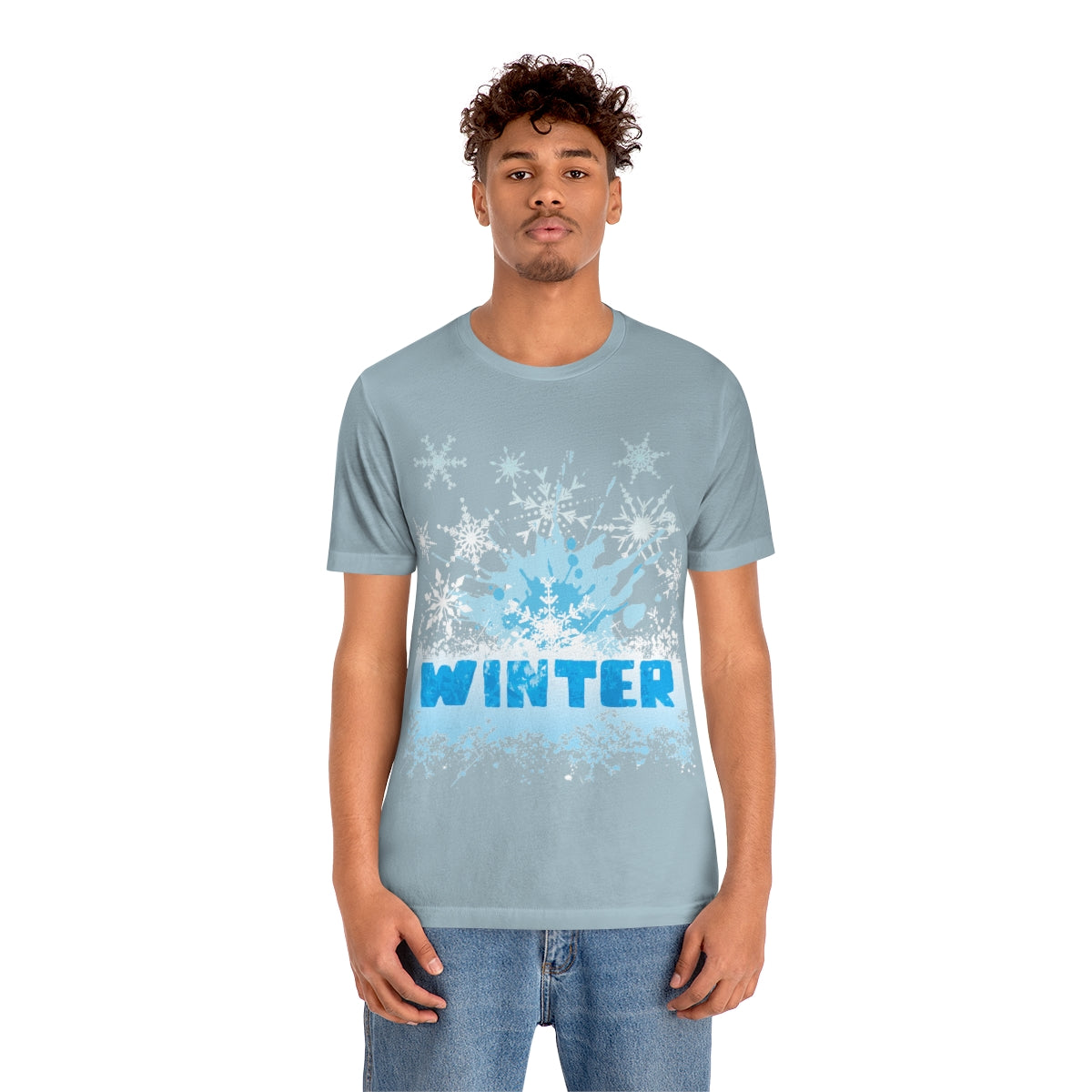 Winter Frost Snowflake Blue Slogan Unisex Jersey Short Sleeve T-Shirt Ichaku [Perfect Gifts Selection]