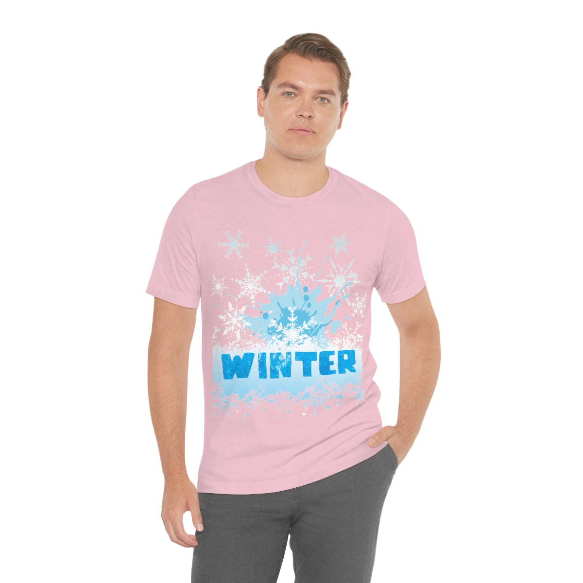 Winter Frost Snowflake Blue Slogan Unisex Jersey Short Sleeve T-Shirt Ichaku [Perfect Gifts Selection]