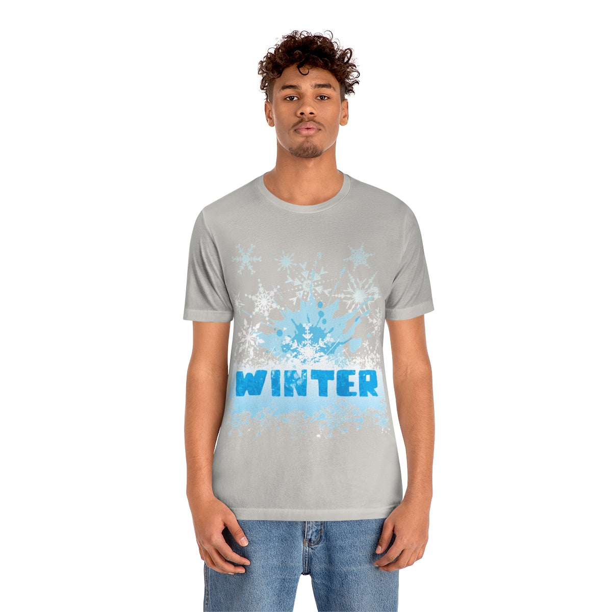 Winter Frost Snowflake Blue Slogan Unisex Jersey Short Sleeve T-Shirt Ichaku [Perfect Gifts Selection]