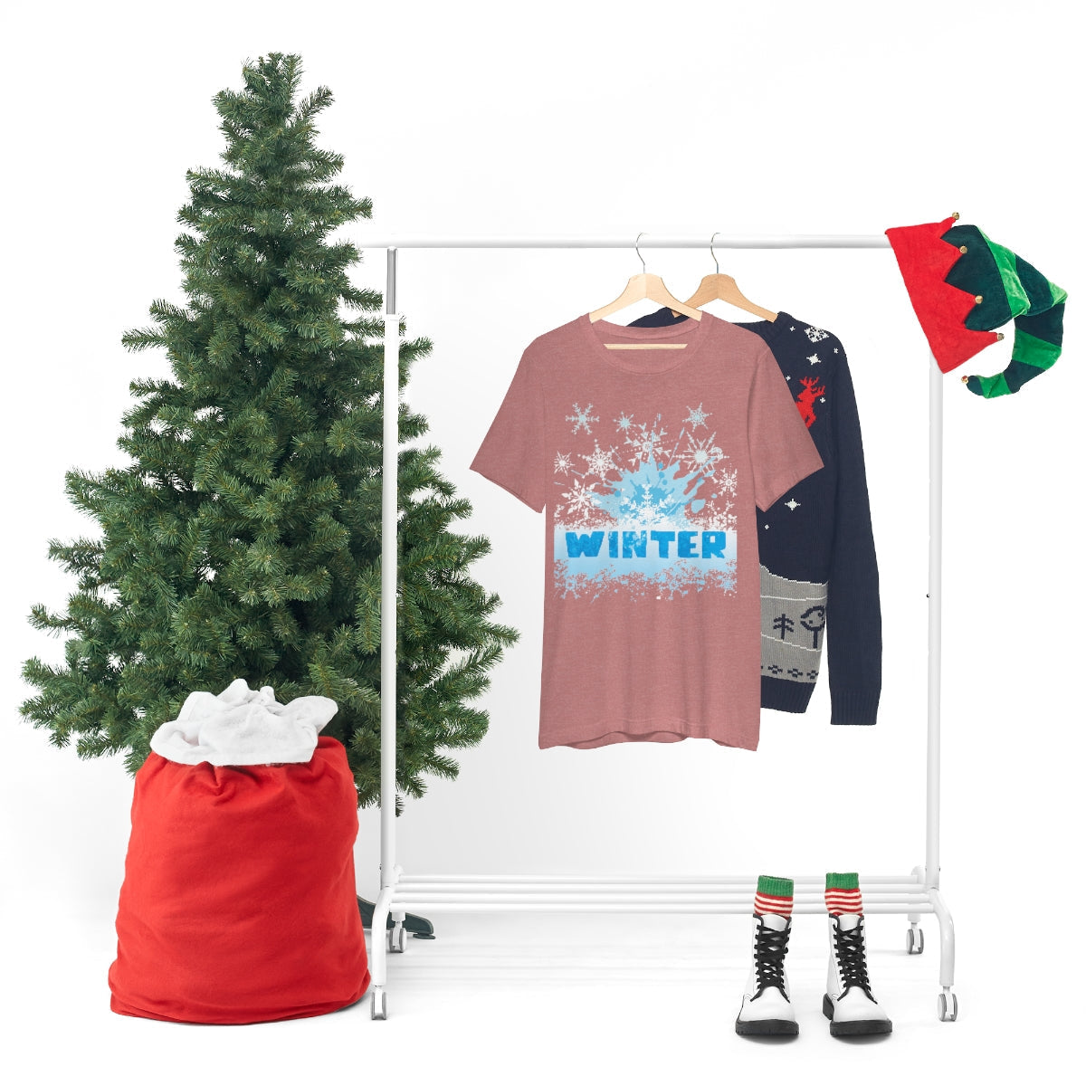 Winter Frost Snowflake Blue Slogan Unisex Jersey Short Sleeve T-Shirt Ichaku [Perfect Gifts Selection]