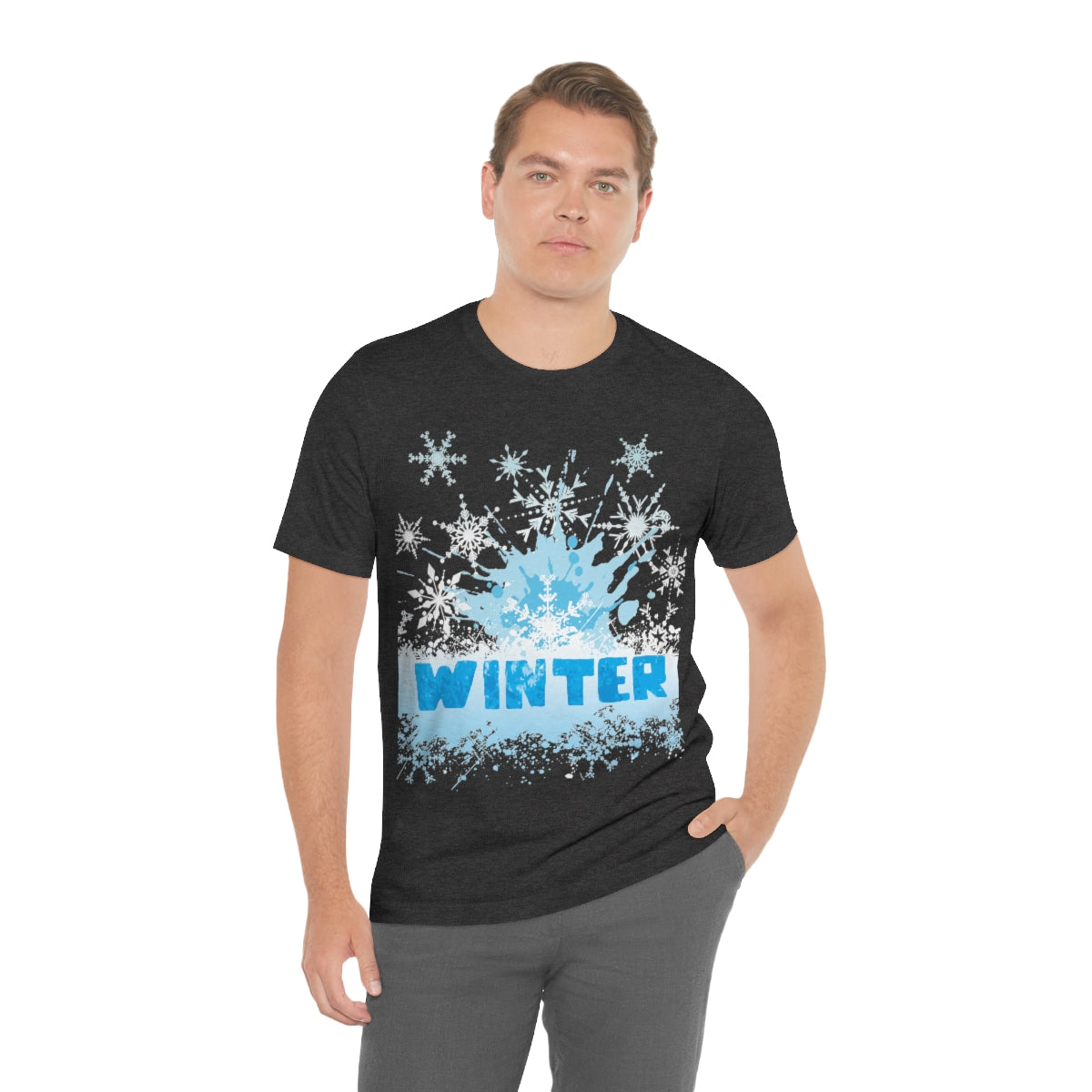 Winter Frost Snowflake Blue Slogan Unisex Jersey Short Sleeve T-Shirt Ichaku [Perfect Gifts Selection]