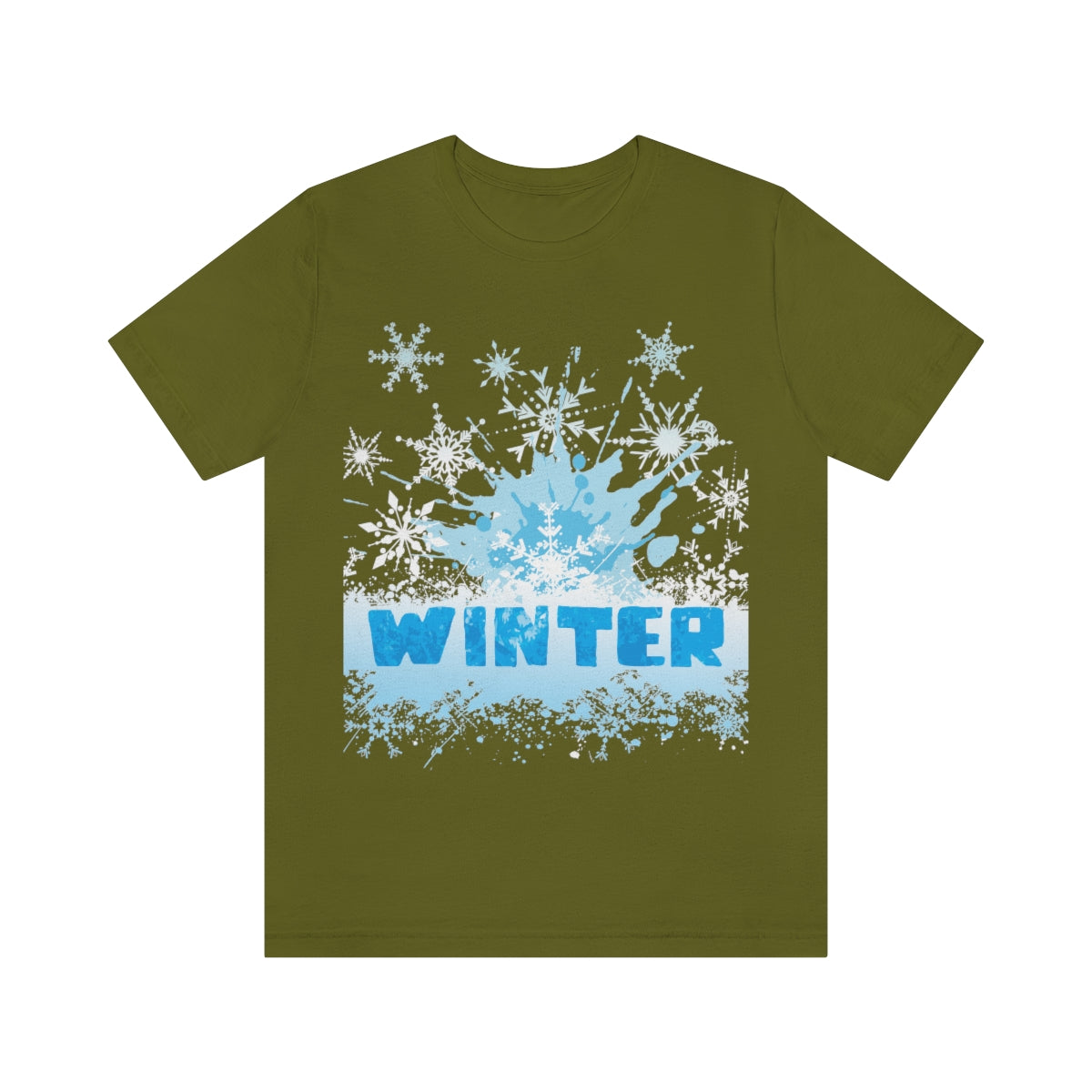 Winter Frost Snowflake Blue Slogan Unisex Jersey Short Sleeve T-Shirt Ichaku [Perfect Gifts Selection]