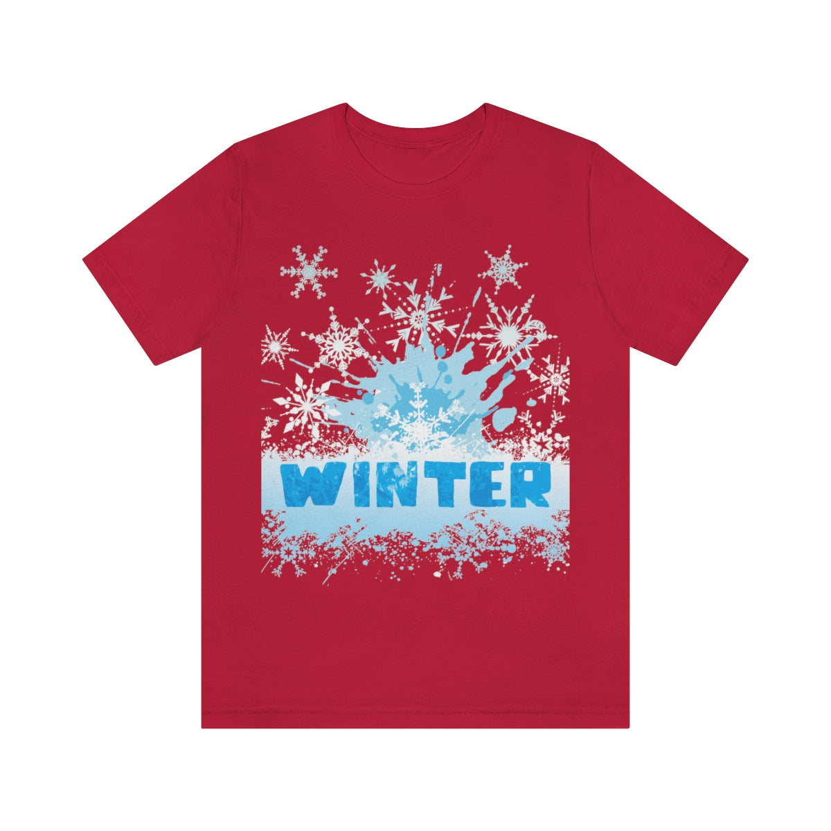 Winter Frost Snowflake Blue Slogan Unisex Jersey Short Sleeve T-Shirt Ichaku [Perfect Gifts Selection]